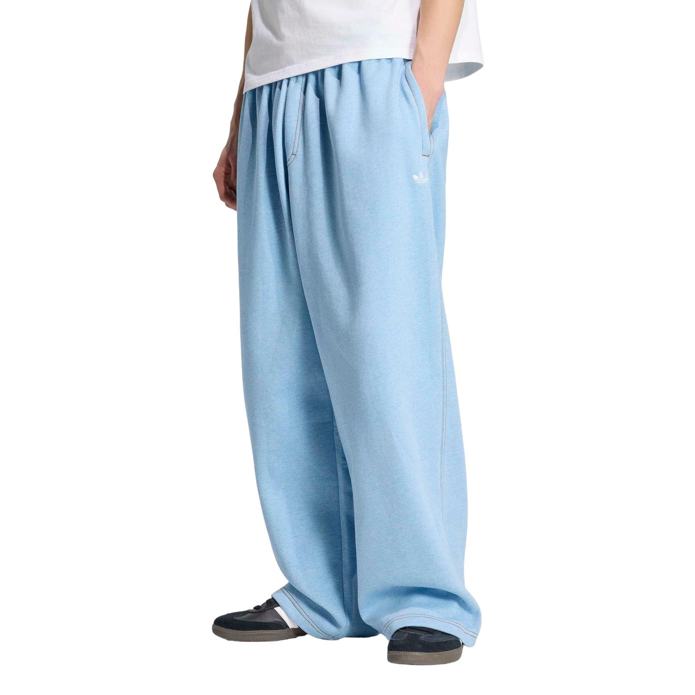 adidas Originals Men's Trefoil Essentials Melange Baggy Open Hem Joggers - Light Blue - LIGHT BLUE